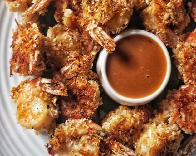 Gluten Free and Low FODMAP Baked Coconut Crusted Shrimp