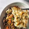 A delicious spin on the classic Shepherd's Pie - this venison shepherd's pie uses perfectly seasoned ground veggies hidden away underneath a layer of the creamiest mashed potatoes
