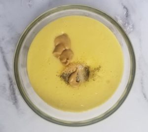 bowl of mayo, dijon mustard and spices