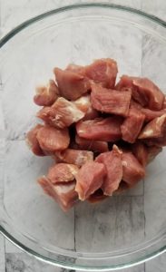 bowl with pork chunks