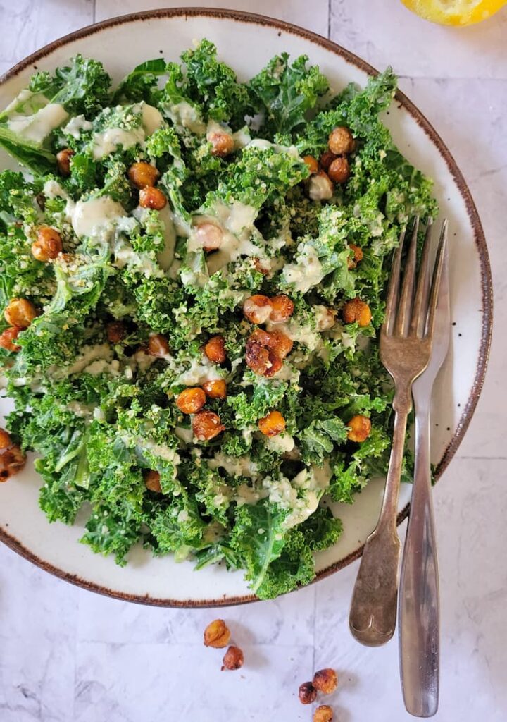 KALE CAESAR SALAD (MAKE IT VEGAN!)