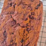 freshly baked chocolate chip pumpkin bread on a wire rack