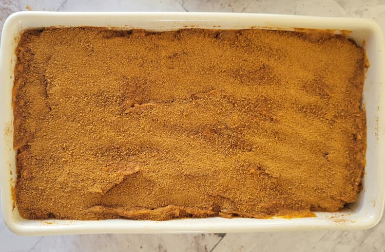 unbaked chocolate chip pumpkin bread in a loaf pan