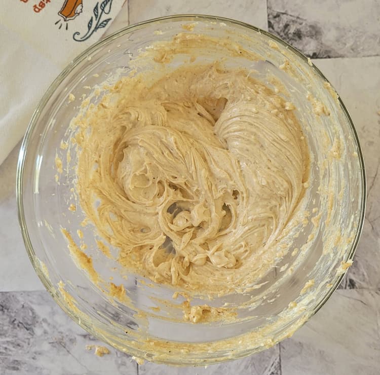 bowl of whipped cream cheese frosting