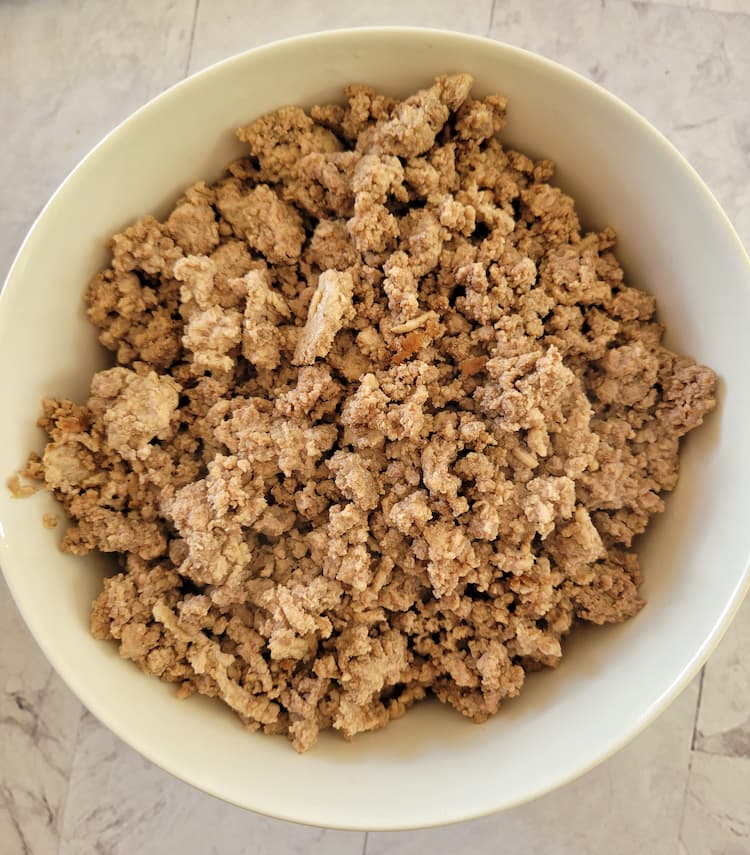 bowl of browned ground beef and turkey