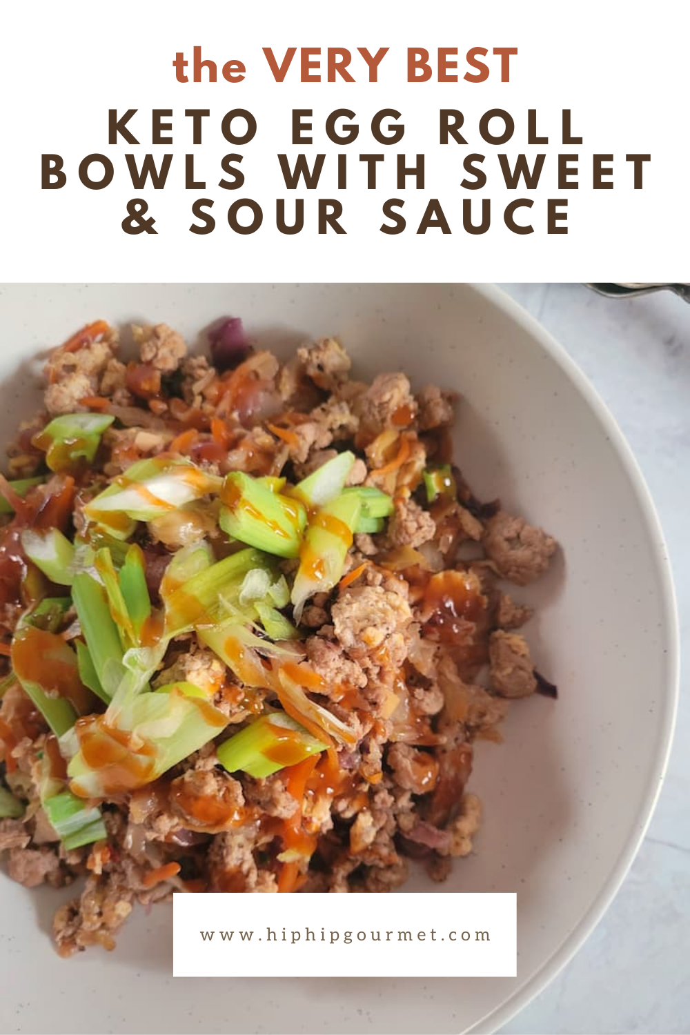 pin for keto egg roll in a bowl