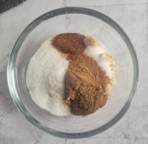bowl of unmixed spices and sugars