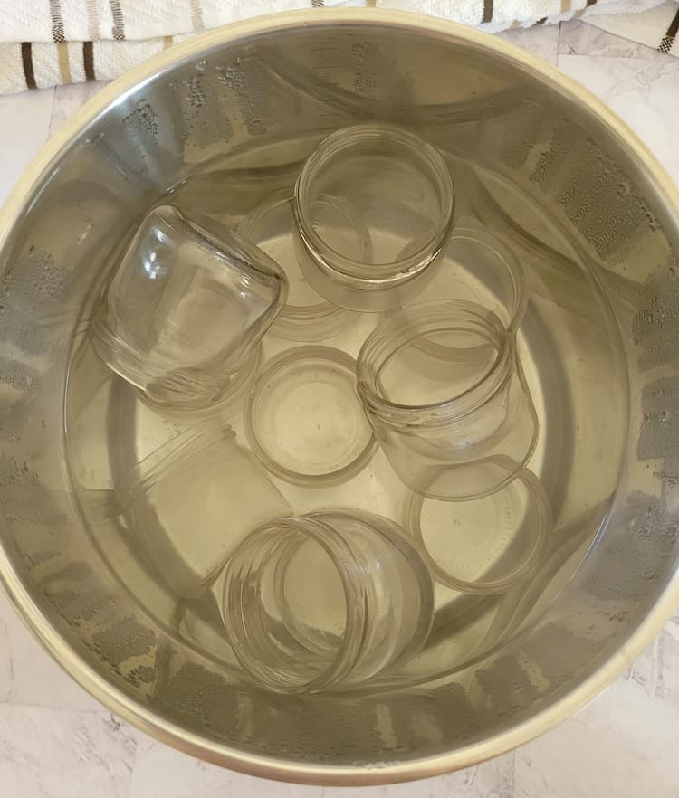 pot of jars in water