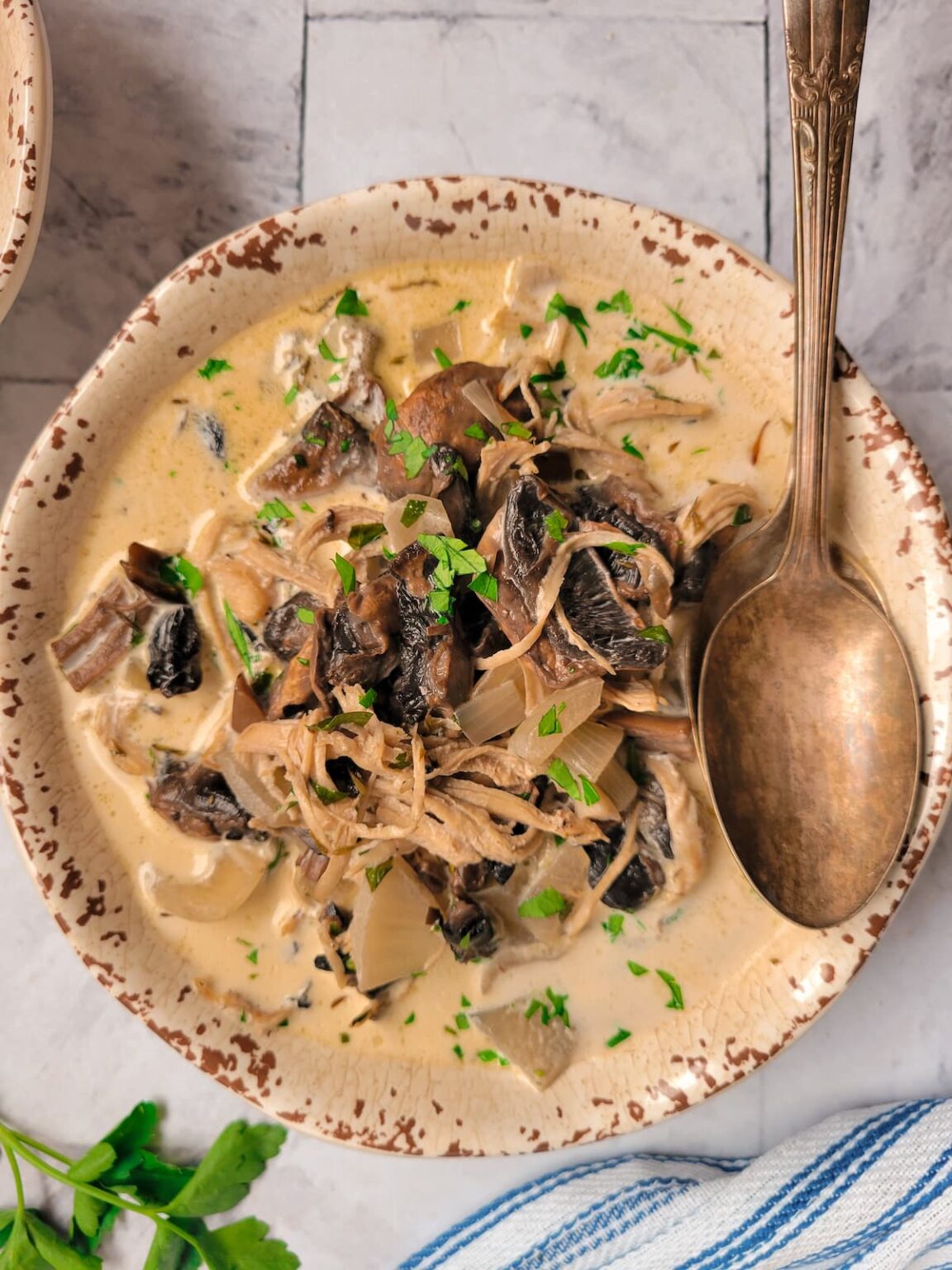 Cozy Cream of Mushroom Chicken Soup - Hip Hip Gourmet