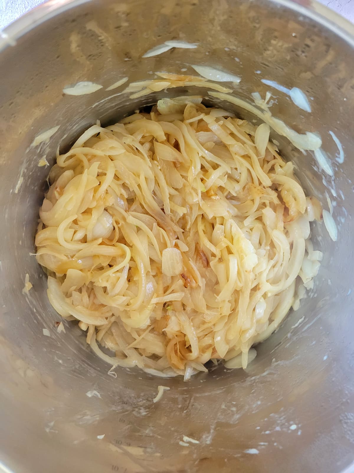 sautéed/caramelized onions in a pot