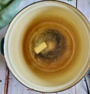 butter melting in a pot