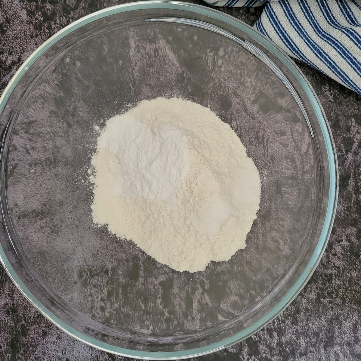 baking soda, salt and flour in a bowl - recipe for self rising flour