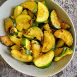 bowl of sauteed zucchini