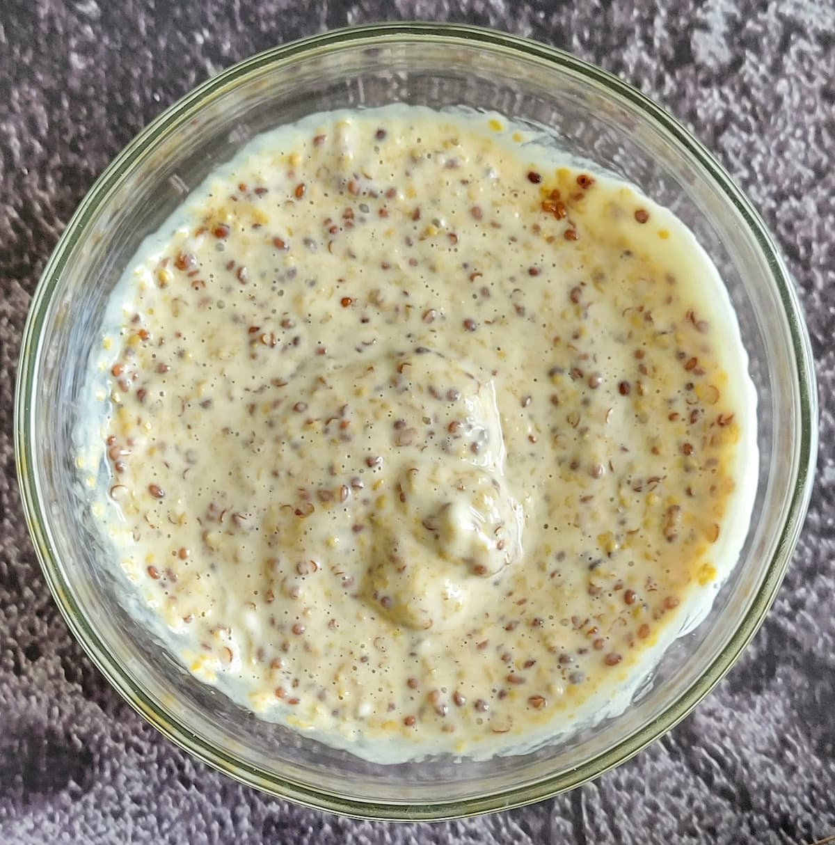 mayo and whole grain mustard mixed in a bowl