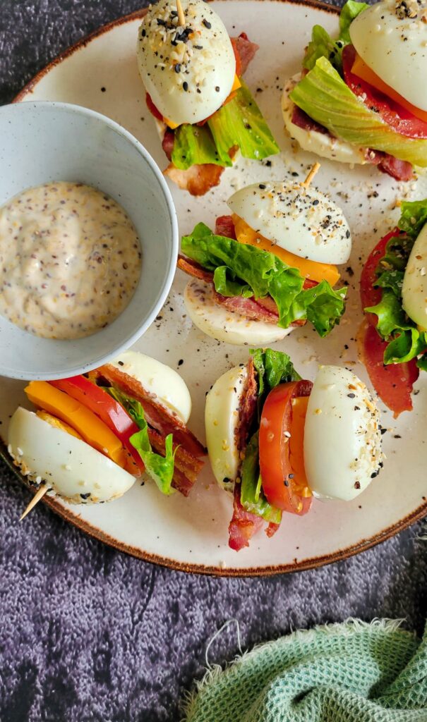 BACON CHEESE EGG BITES WITH LETTUCE AND TOMATO (BLT BITES)