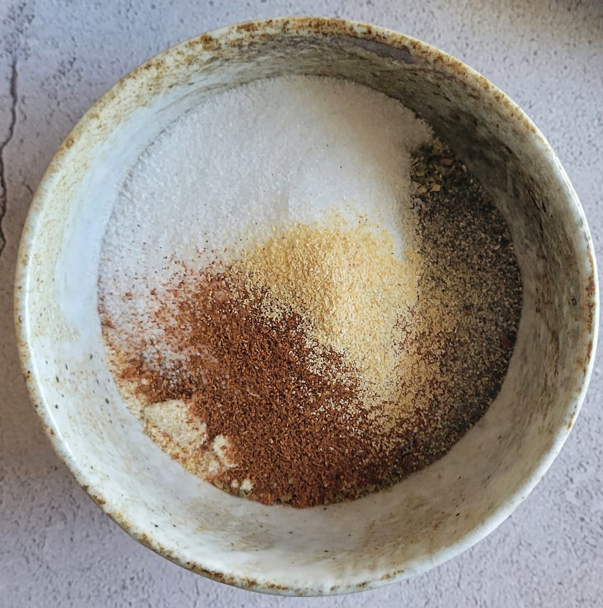 spices unmixed in a bowl