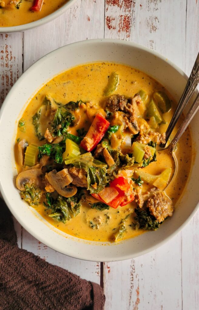 CREAMY PUMPKIN SOUP WITH SAUSAGE