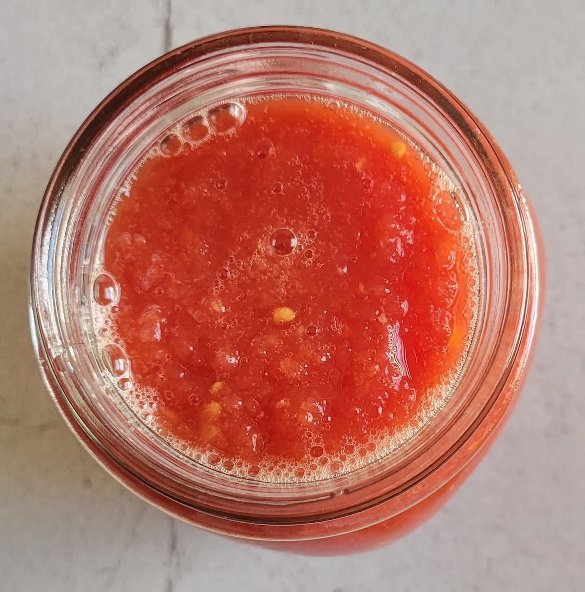 tomato sauce in a jar