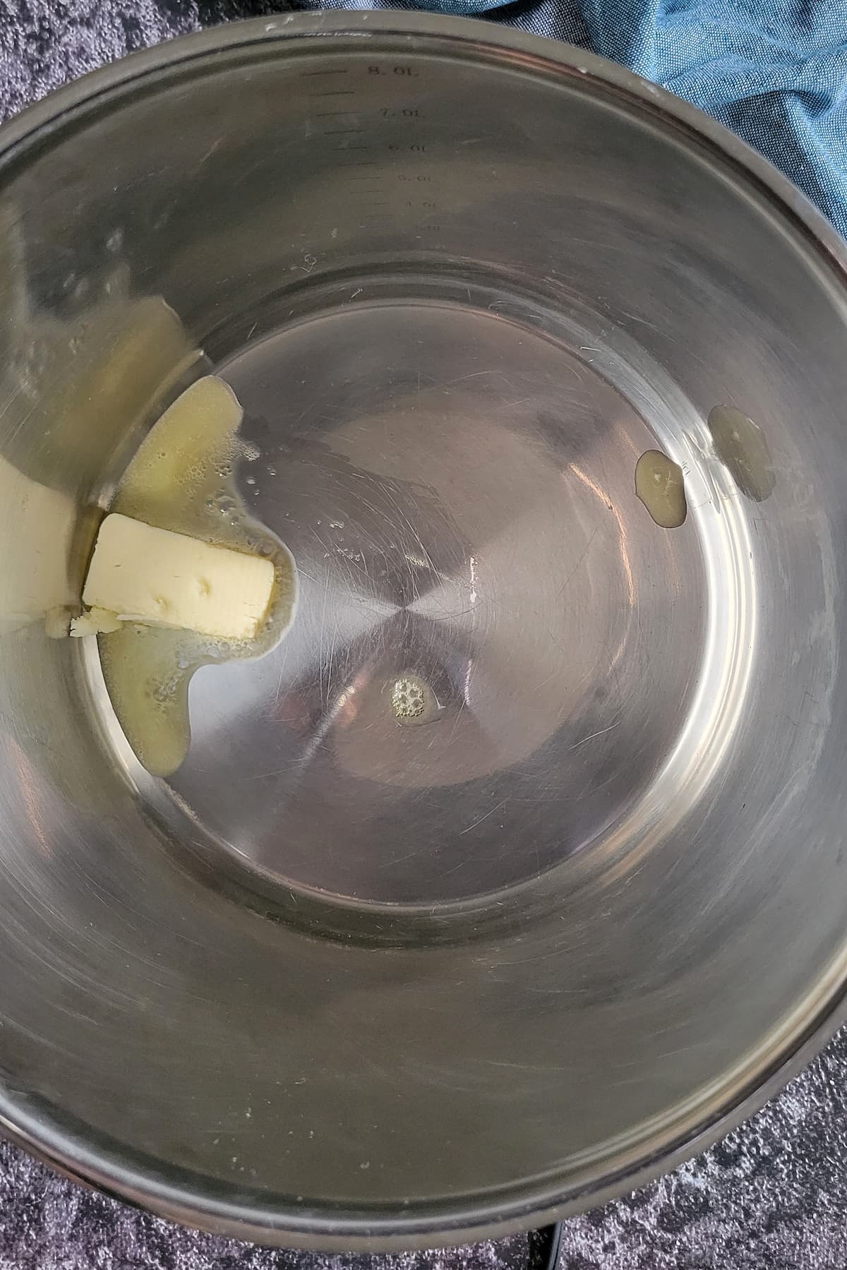 butter melting in a pot