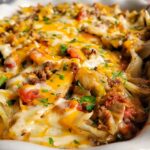 cabbage casserole with cheese, diced tomatoes and ground beef