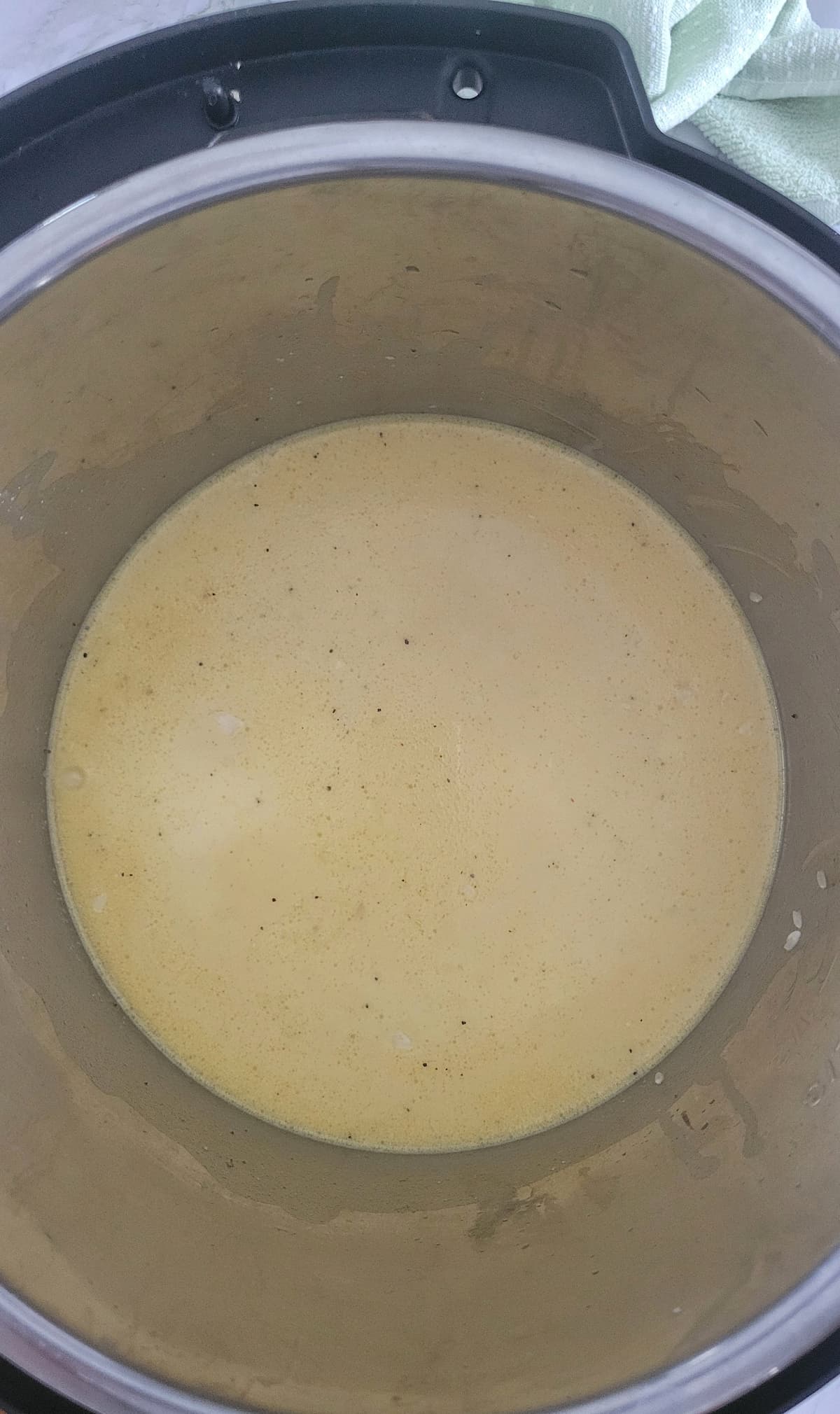 yellow creamy liquid in the instant pot