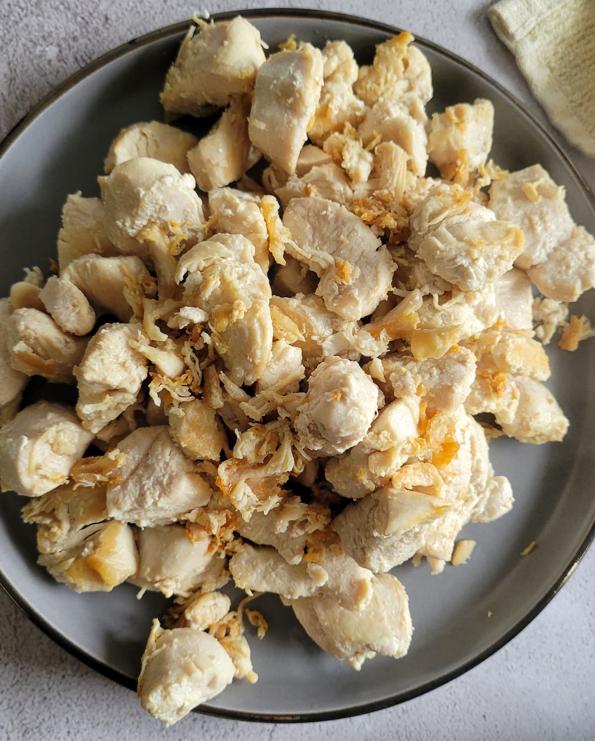 cooked chicken chunks on a plate