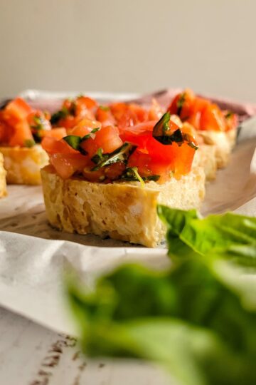 pieces of bruschetta on a plate