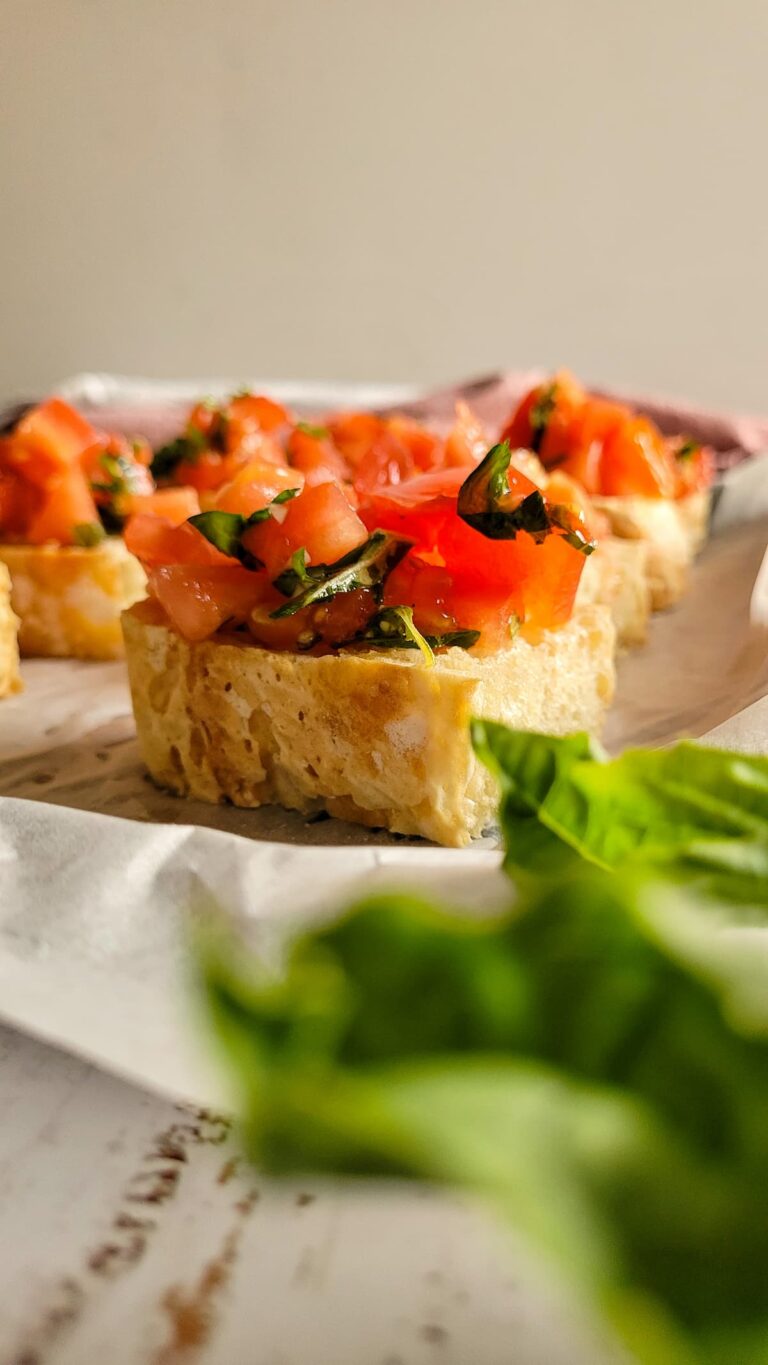 pieces of bruschetta on a plate