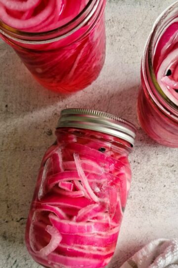 jars of pickled red onions
