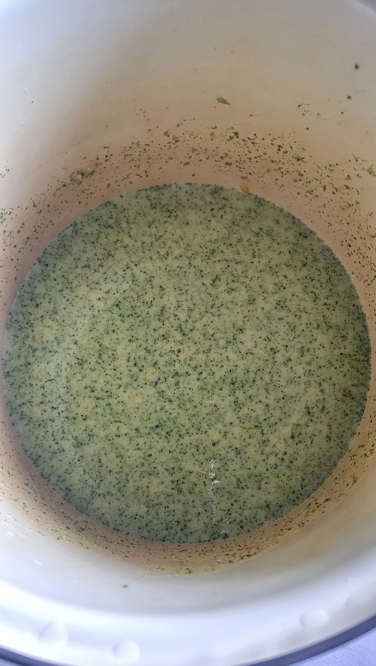 broccoli soup in a pot