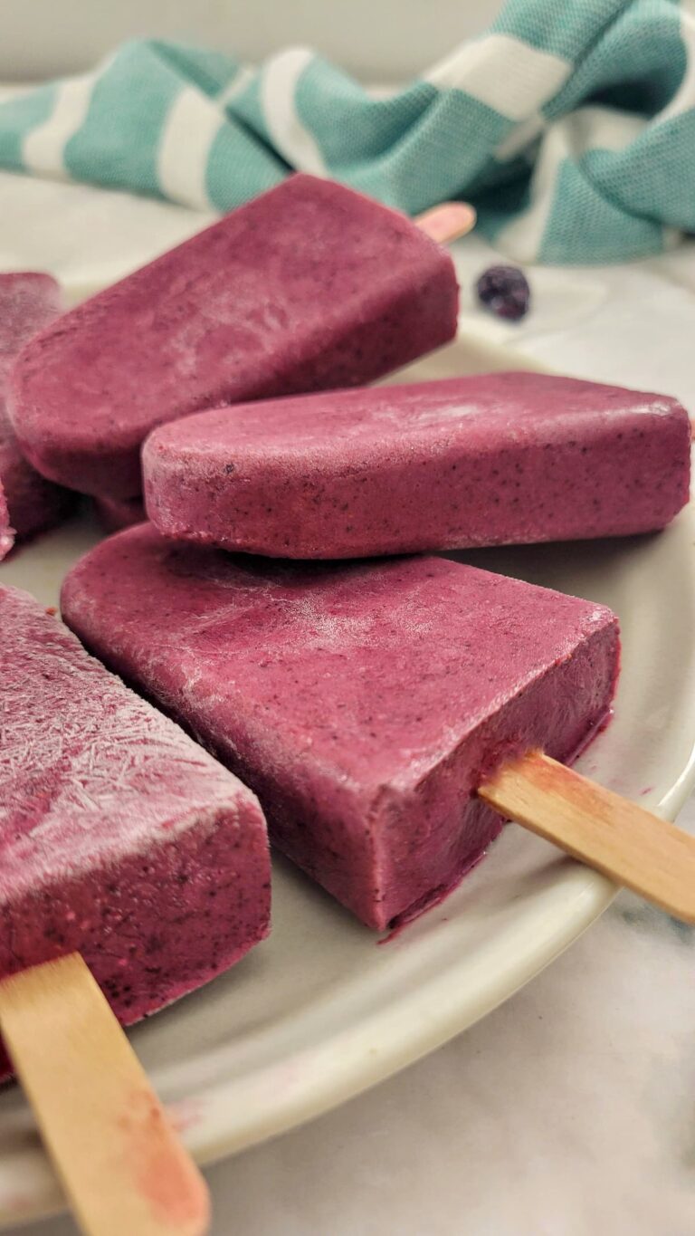 purple popsicles on a plate