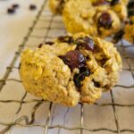 cranberry oatmeal cookies on a wire rack