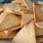 crispy pita chips on a plate