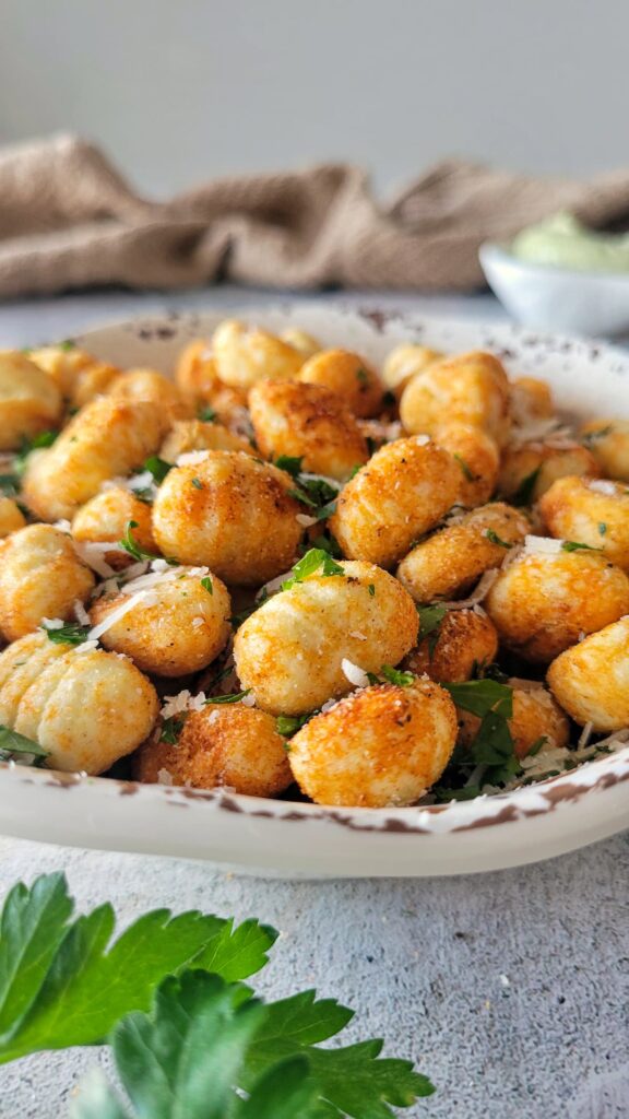 AIR FRYER GNOCCHI WITH PESTO MAYO