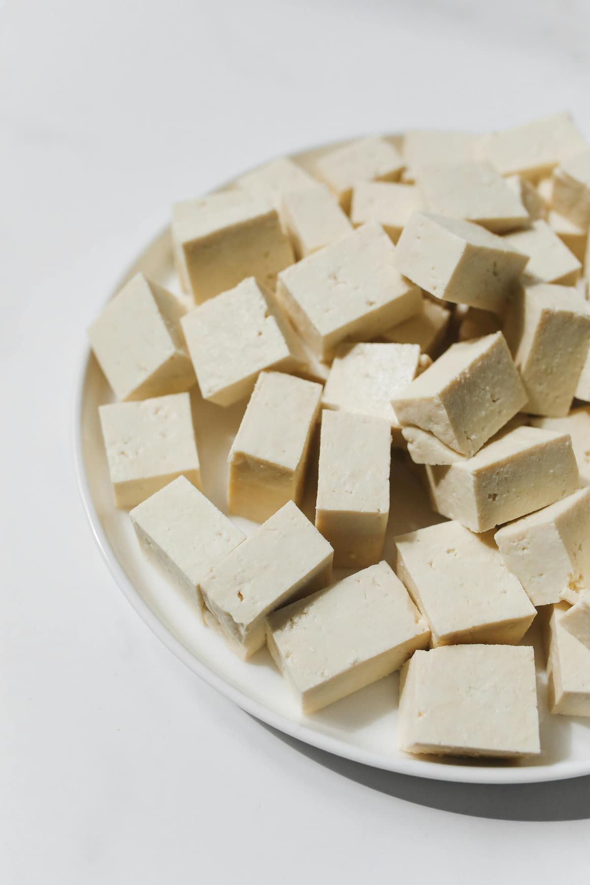 cubes of tofu on a plate