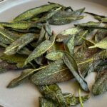 crispy sage leaves on a plate