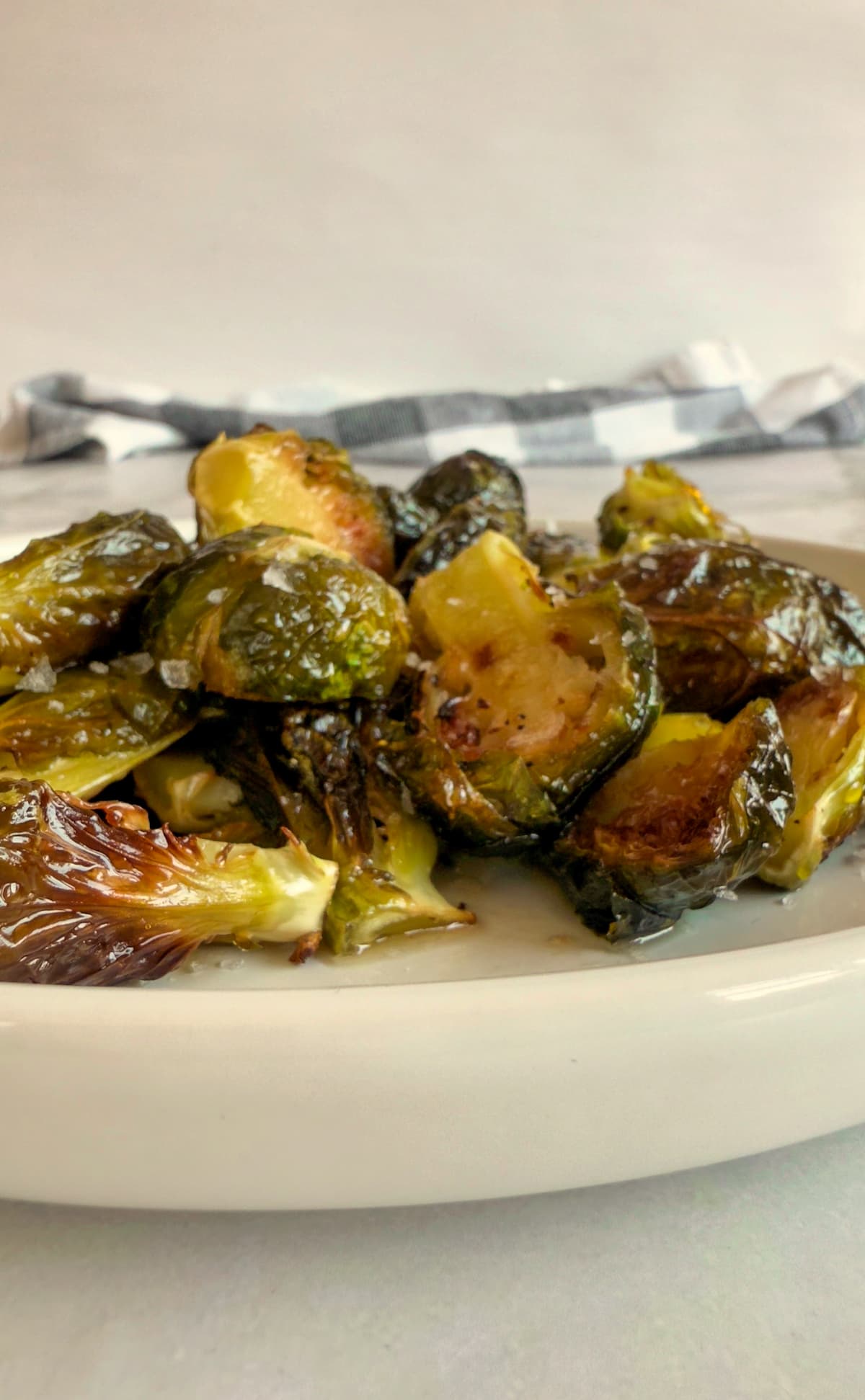 plate of roasted brussels sprouts