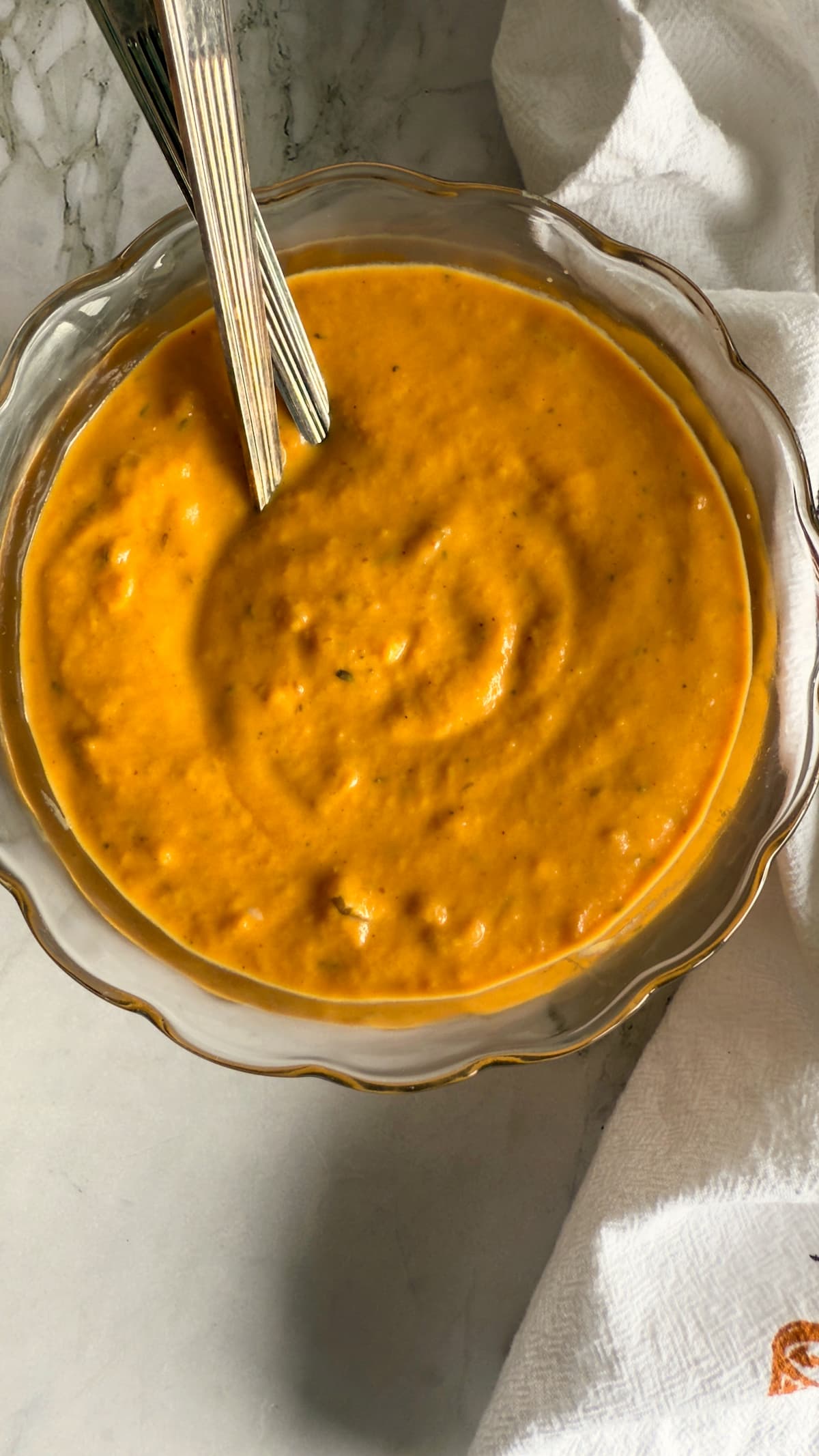 bowl of pumpkin sauce