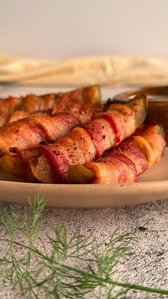Bacon Wrapped Dill Pickles