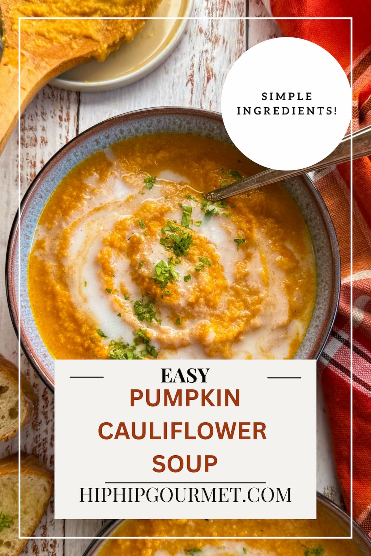 bowl of creamy pumpkin soup with coconut milk and chopped cilantro on top.