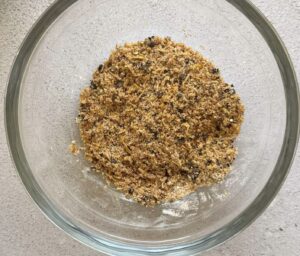 spice mix in a glass bowl.