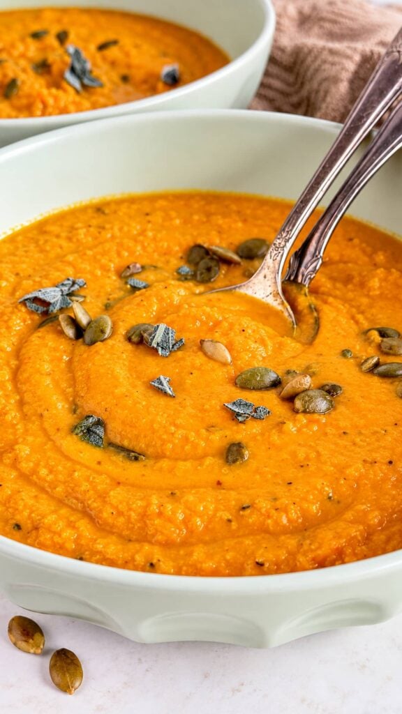 Cozy Sweet Potato and Pumpkin Soup