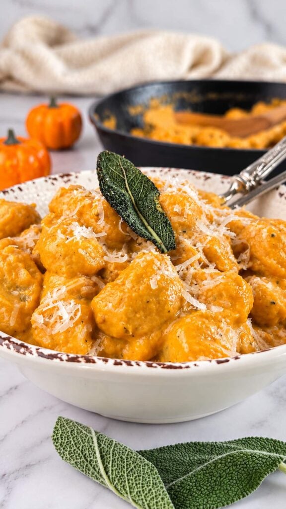 Creamy Gnocchi with Pumpkin Sauce and Crispy Sage