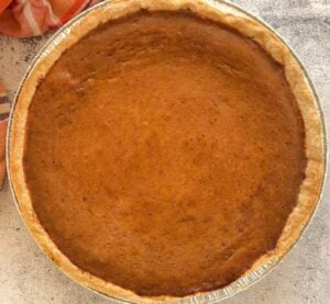 freshly baked pumpkin pie.